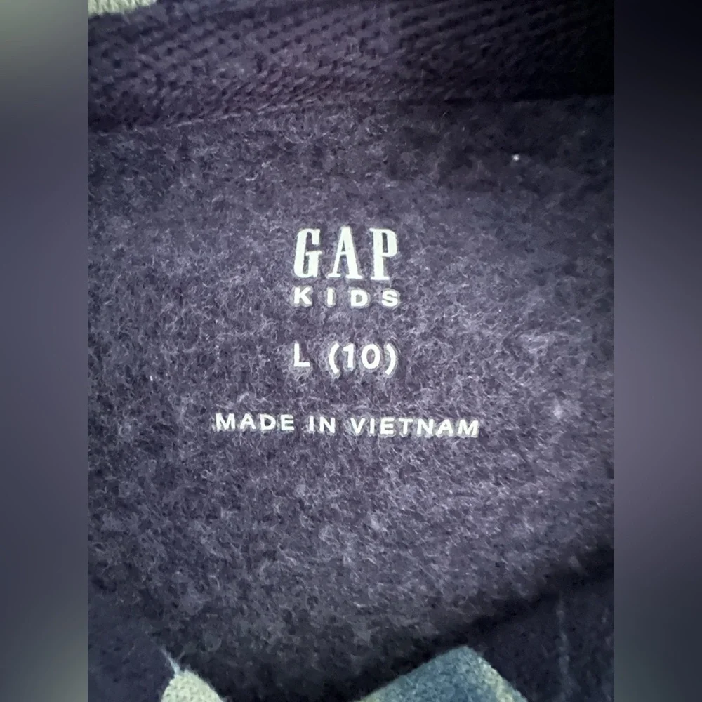 Gap Kids Girls Floral Butterfly Logo Hoodie sweatshirt  Navy Blue Size L (10)